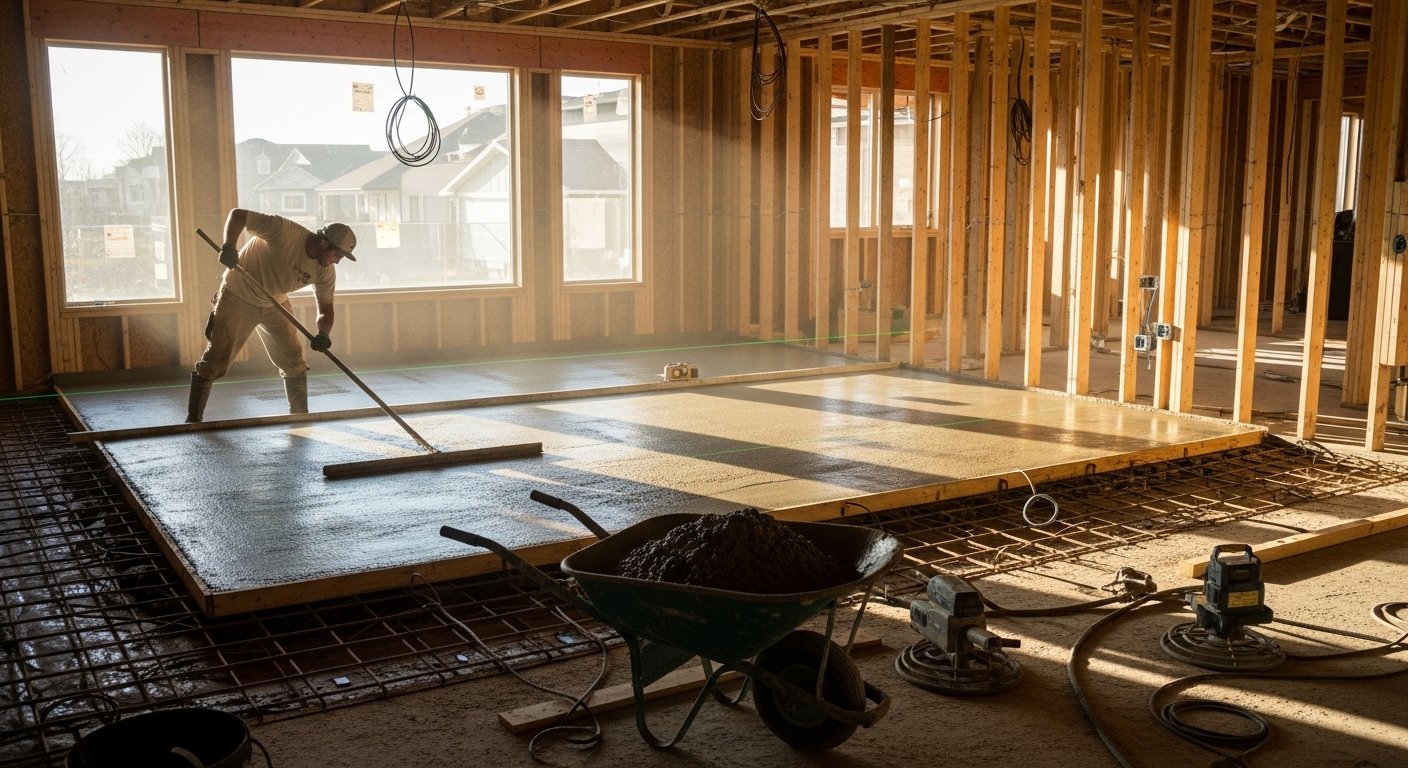 Fresh concrete slab work in Orangetown NY